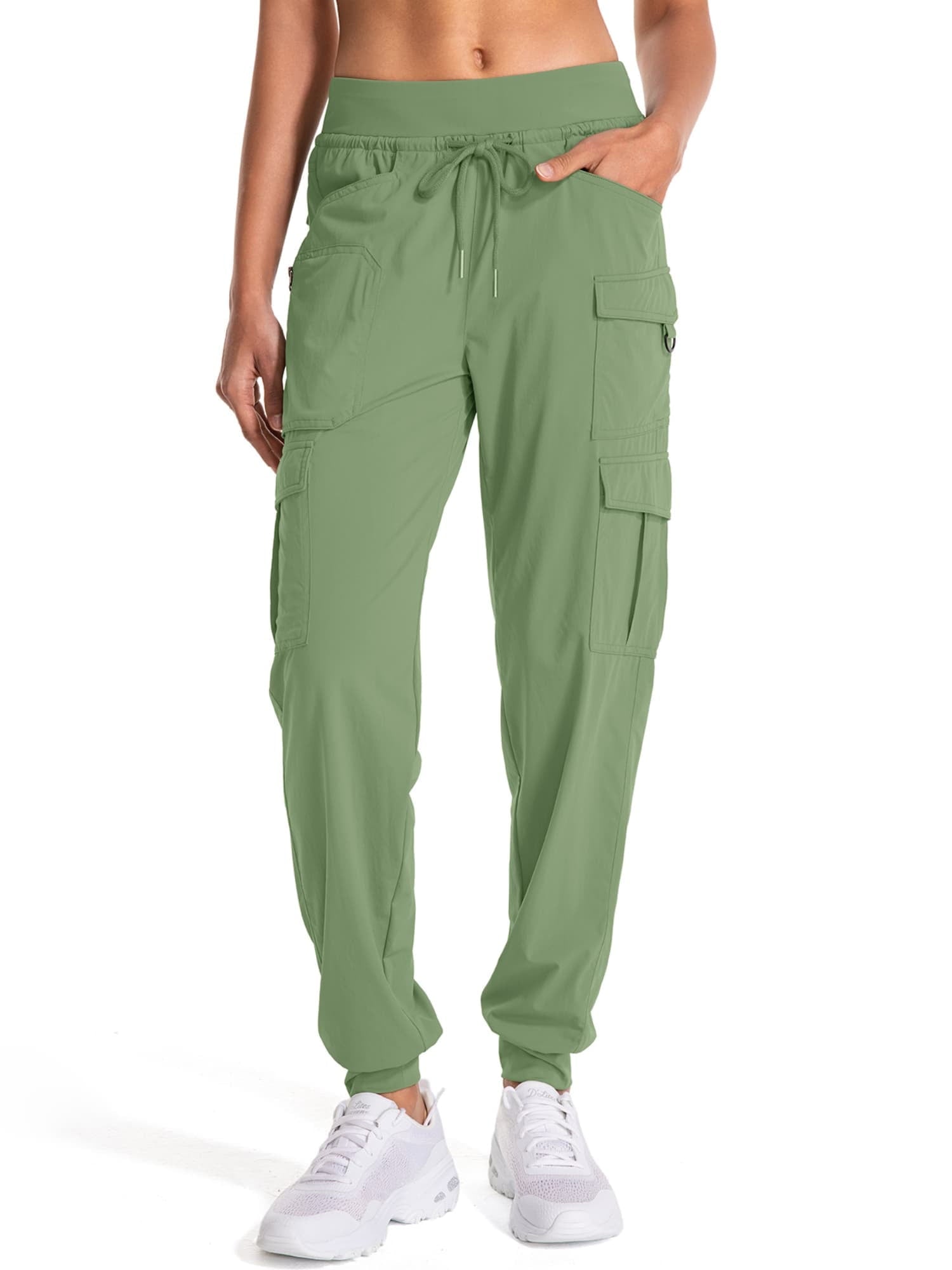 Asfixiado Womens Cargo Joggers Hiking Pants Lightweight Quick Dry Water Resistant Travel Casual Pant for Women with 8 Pockets Gary