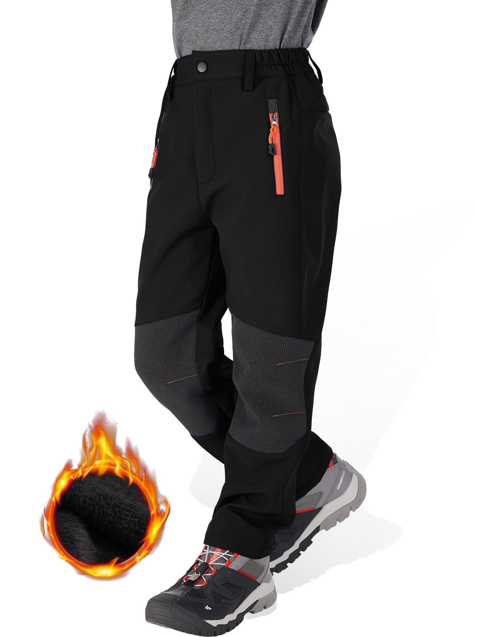 Asfixiado Boy's Kids Youth Ski Snow Pants Windproof Waterproof Hiking Pant Expandable Waist Soft Shell Winter Warm Insulated Trousers Blue 8-9