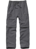 liyiyiyia Boy's Scout Pants Quick Dry Convertible Hiking Pants Outdoor Climbing Casual Trouser Kids Youth Gray Cargo Pants
