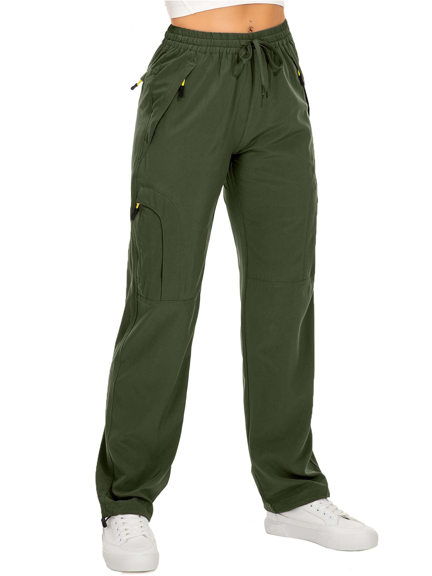 Asfixiado Black Cargo Pants Women Quick Dry Hiking Pant UPF 50 Lightweight Work Camping Travel Trousers with Deep Pockets