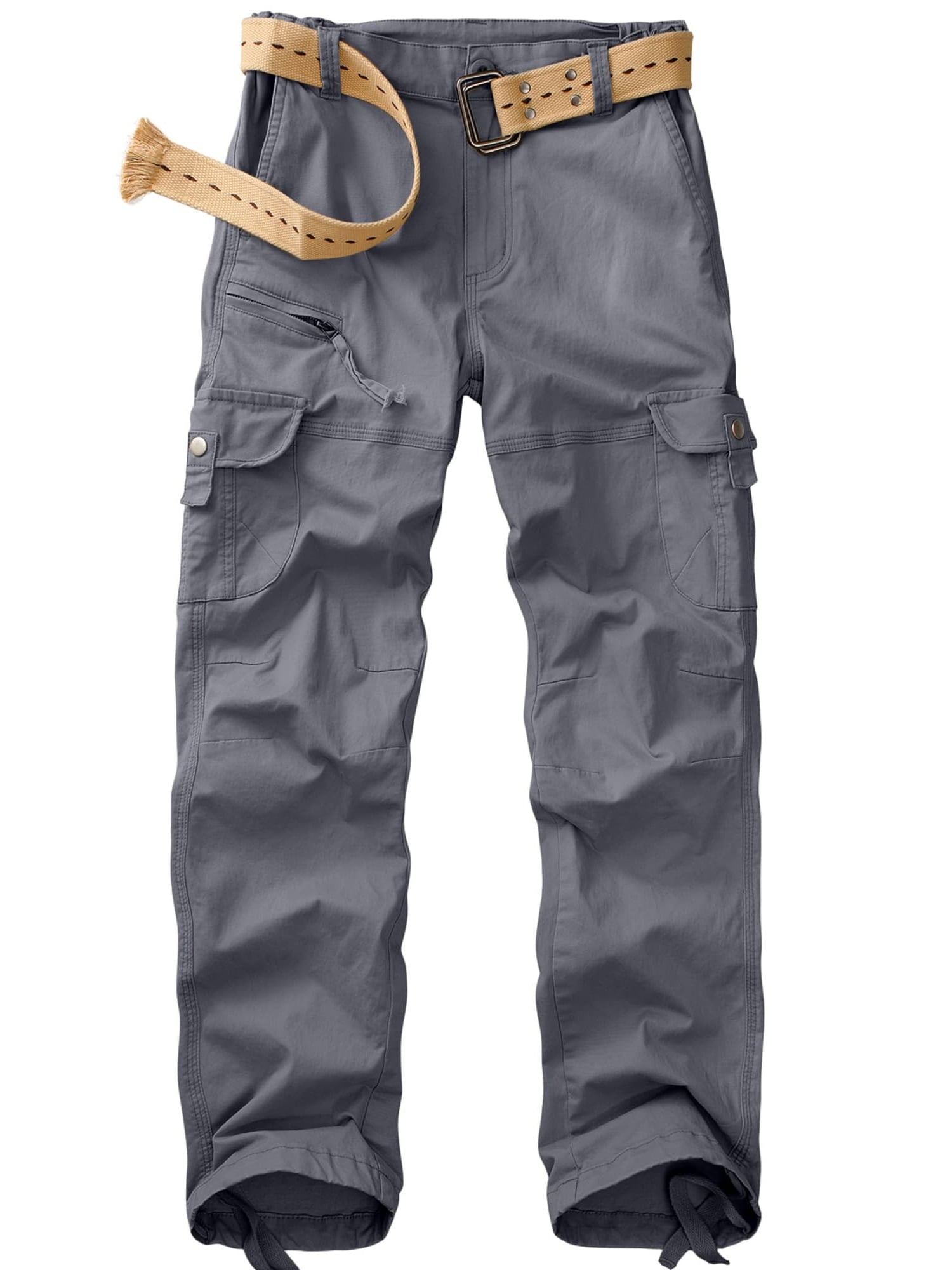 Asfixiado Womens Black Cotton Cargo Pants with 7 Pockets, Outdoor Work Pant for Women Casual Streetwear Work Trousers (No Belt)