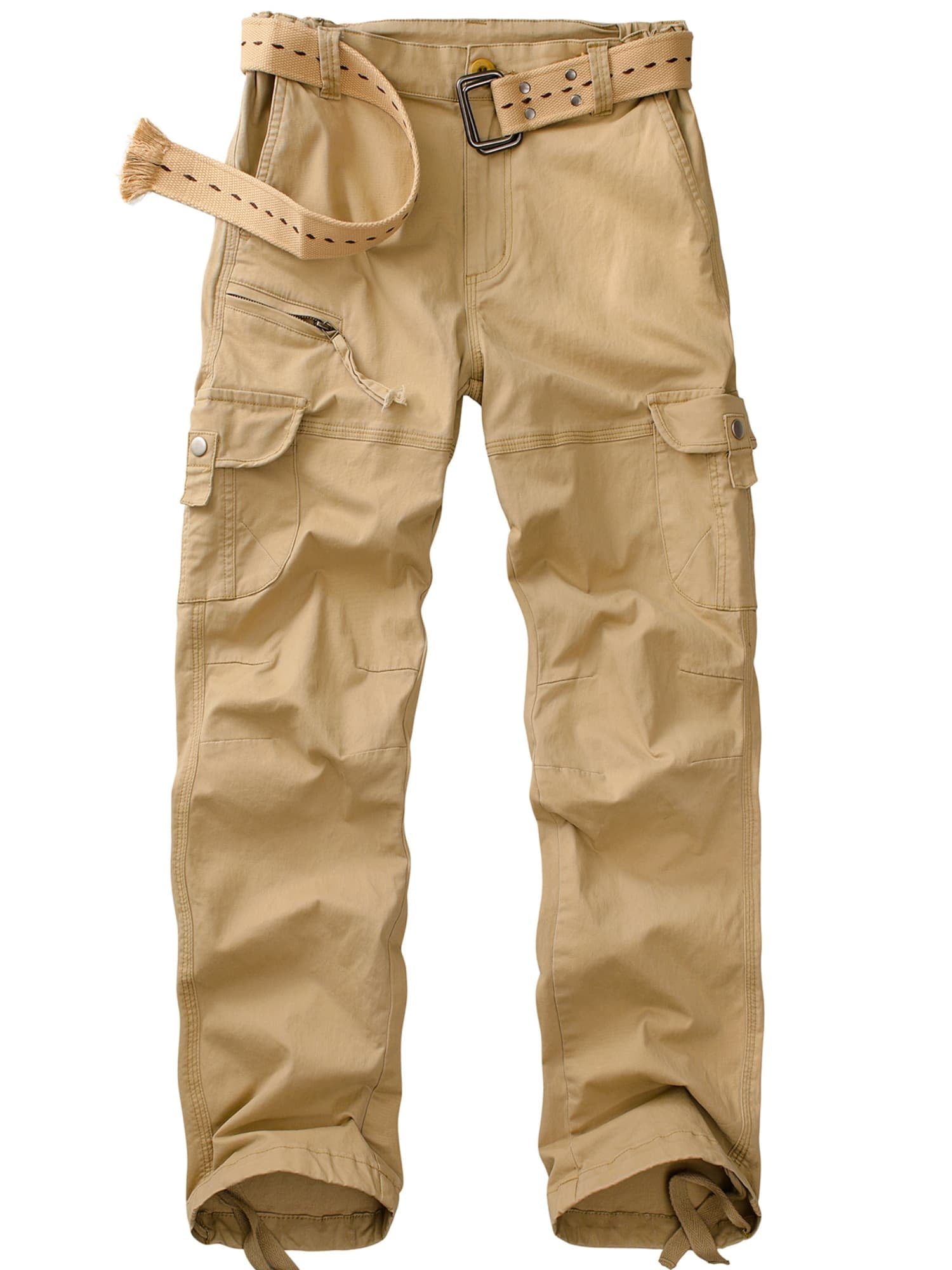 Asfixiado Womens Black Cotton Cargo Pants with 7 Pockets, Outdoor Work Pant for Women Casual Streetwear Work Trousers (No Belt)