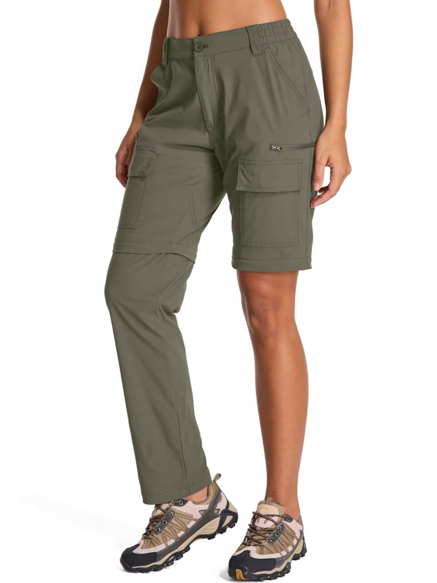 Asfixiado Zip Off Cargo Pants Women Convertible to Shorts for Summer Hiking Fishing Travel Pant Utility Trousers for Outdoor Work Safari Camping Black
