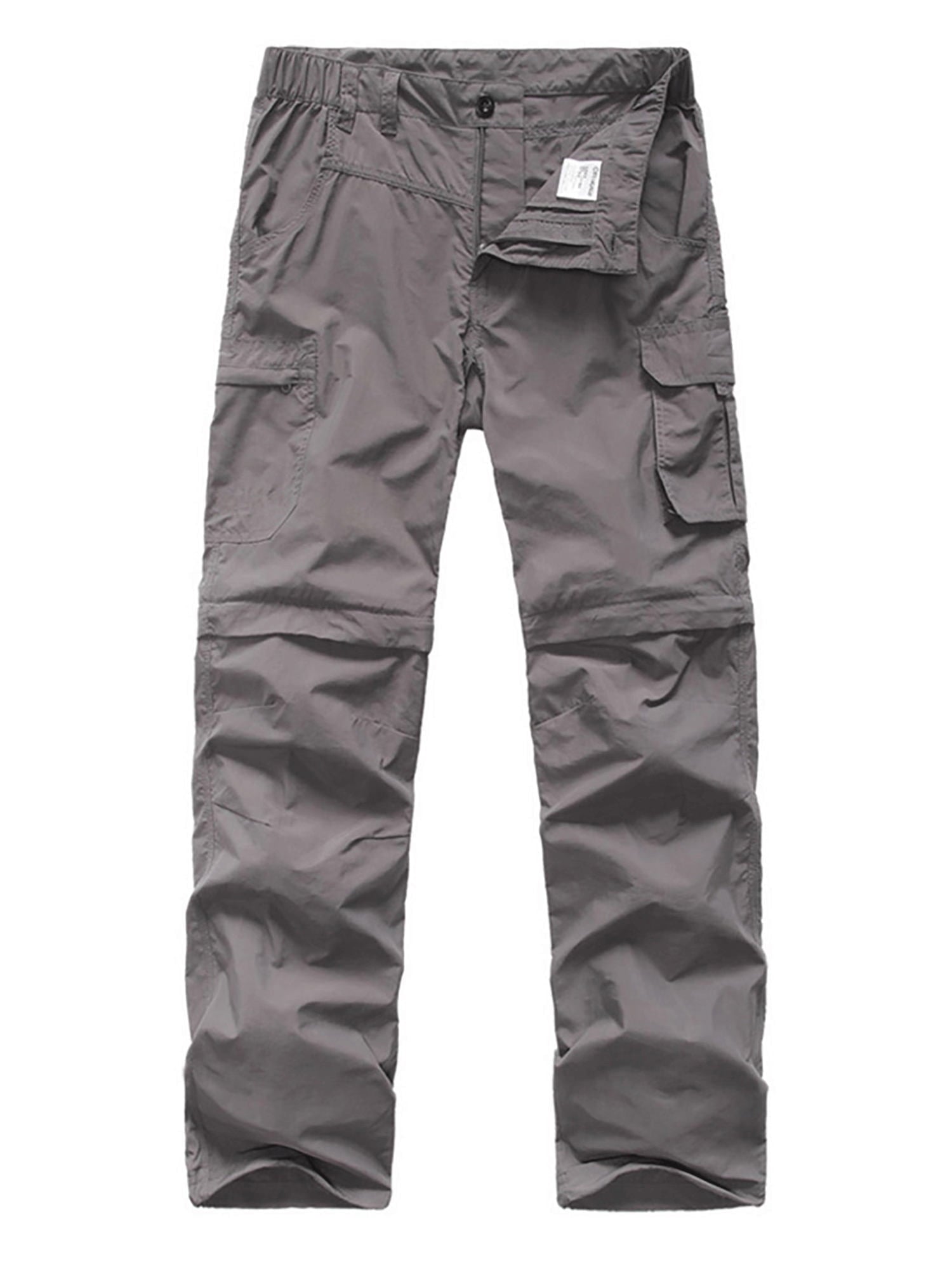 POENTAB Boy's Cargo Pants, Kids' Casual Outdoor Quick Dry Waterproof Hiking Climbing Convertible Zip Off Pants