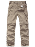 POENTAB Boy's Cargo Pants, Kids' Casual Outdoor Quick Dry Waterproof Hiking Climbing Convertible Zip Off Pants