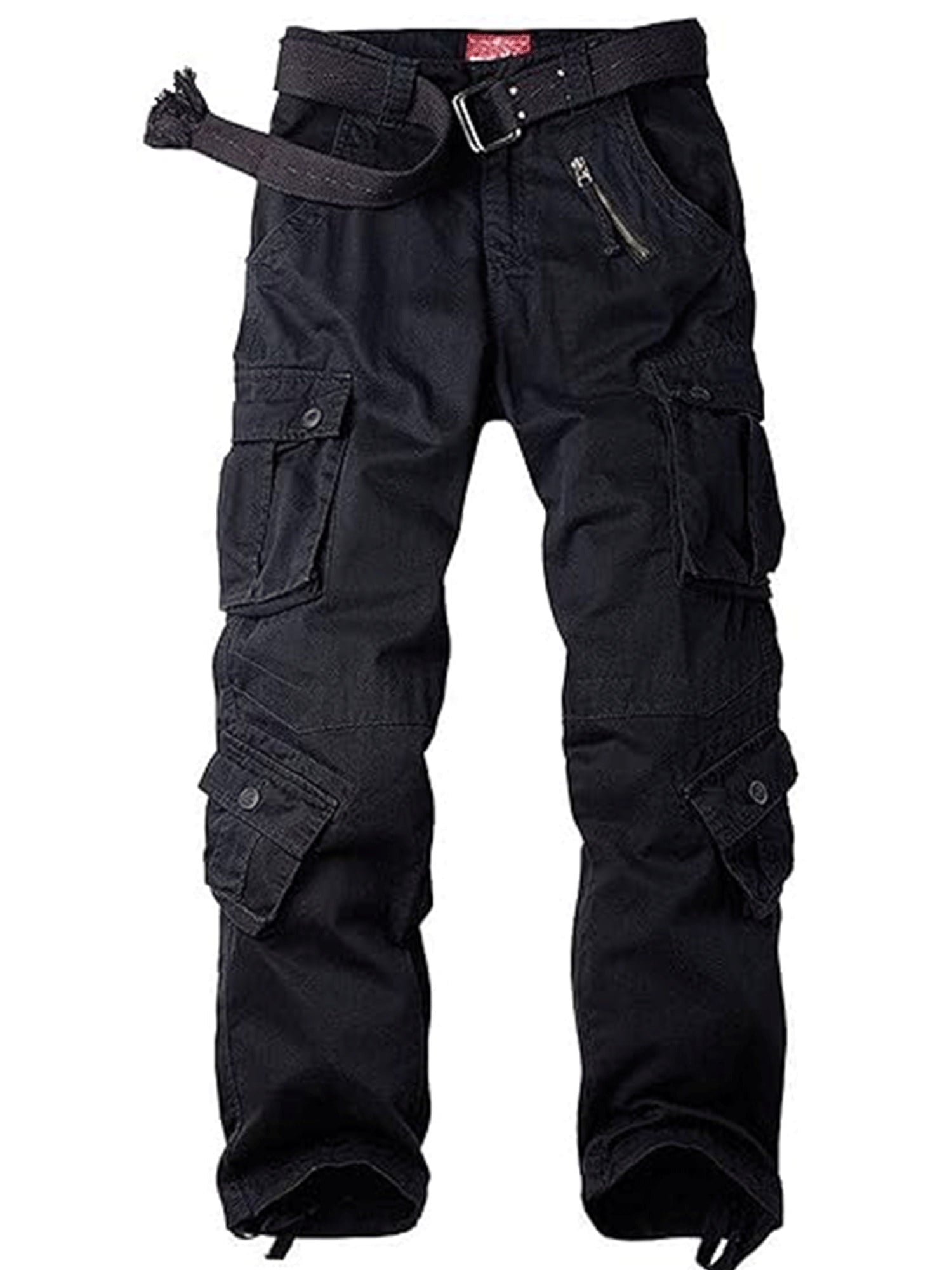 POENTAB Cargo Pants for Men Ripstop Cotton Work Pants Regular Fit Utility Safety Workwear with 8 Pockets